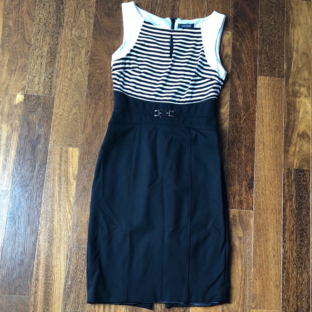 Black and white striped dress